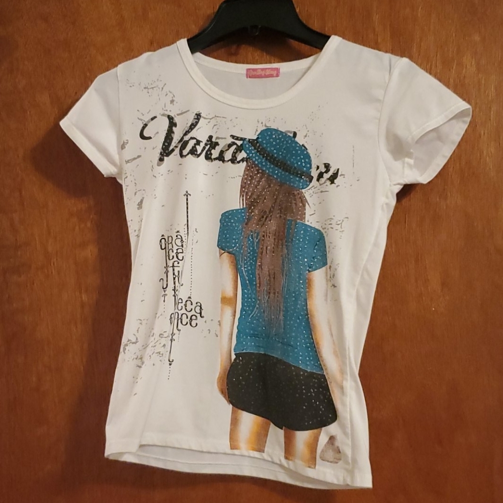 Small White Short Sleeve Sparkle T-Shirt